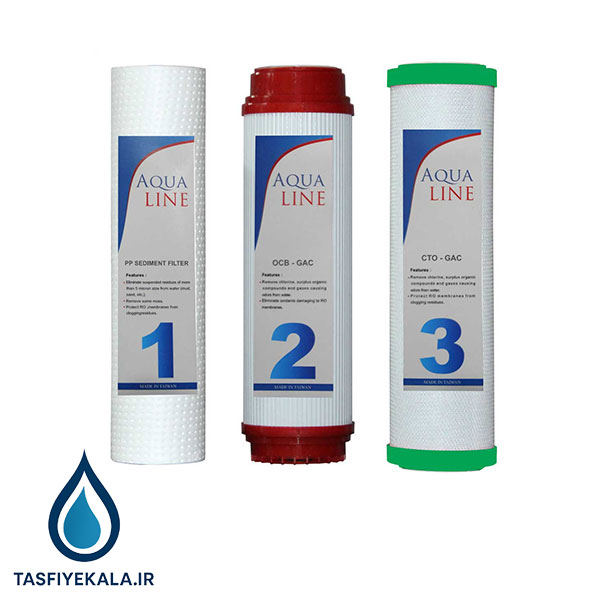 ست سه تایی فیلترهای دستگاه تصفیه آب خانگی آکوا لاین